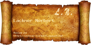 Lackner Norbert névjegykártya